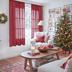 BGment Burgundy Linen Curtains 63 Inches Long - Image 2