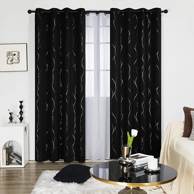 Deconovo Blackout Curtains 84 Inches Long, Soundproof Thermal Insulated Privacy by Deconovo