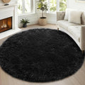 ONASAR Black Round Area Rugs 5ft, Soft Bedroom Circle Rug Floor Mats by ONASAR
