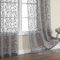 OWENIE Furman Extra Long Sheer Charcoal Gray Curtains 96 inches Long by OWENIE