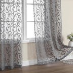 OWENIE Furman Sheer White Curtains 45 Inch Length 2 Panels Set - Image 7