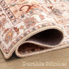 SERISSA Boho Area Rug 5x7 Peach Cream, Washable Large Rugs - Image 5