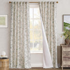 jinchan Floral Curtains Lined Linen Blend Curtain - Image 7