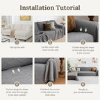 HOMERILLA Sectional Couch Covers 2 Pieces L Shaped Sofa Cover - Image 6