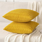 MIULEE Pack of 2 Corduroy Decorative Euro Sham Throw Pillow Covers 22x22 Inch - Image 5