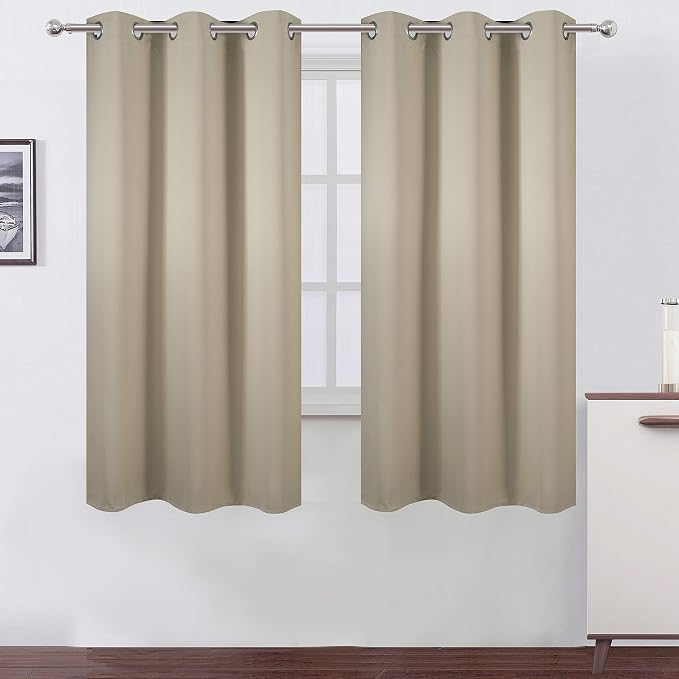 LEMOMO Beige Thermal Blackout Curtains/38 x 63 Inch/Set of 2 Panels Room by Lemomo