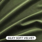 RYB HOME Green Velvet Curtains 96 inch, Solid Room Darkening Window Curtains - Image 7