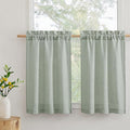 RYB HOME Cafe Curtains 24 inches Length, Linen Sheer Short Curtains by RYBHOME