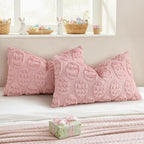 decorUhome Easter Pink Egg Pillow Covers 12x20 Inch Set of 2, Soft Plush Faux - Image 6