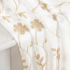 HOMEIDEAS Yellow Sheer Curtains 63 Inch Length 2 Panels Yellow and White - Image 5