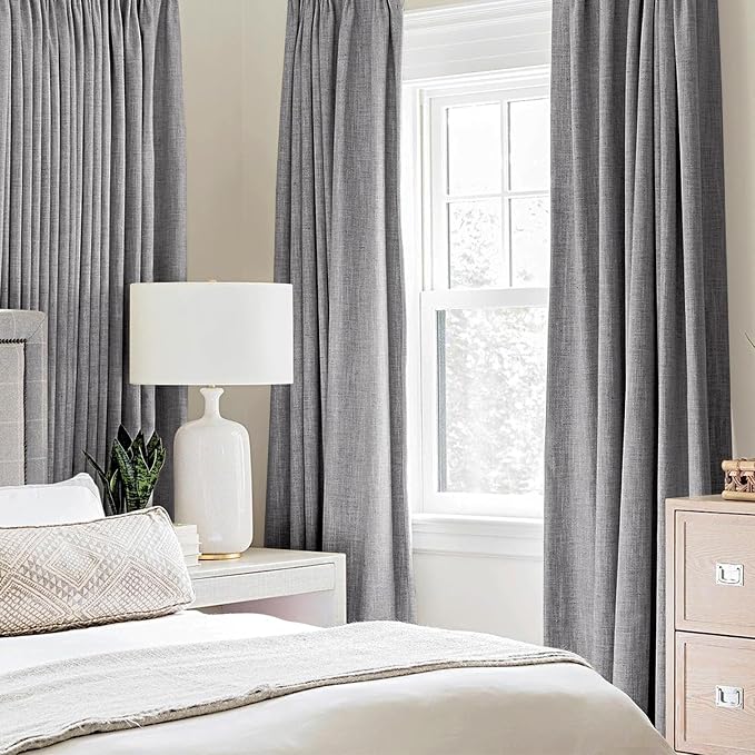 MIULEE Linen Blackout Curtains and Drapes 100% Room Darken Thermal Insulated - Image 2