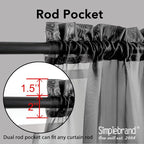 Simplebrand Black Sheer Curtains 72 Inches Long 2 Panels - Image 2