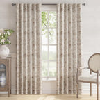 jinchan Floral Linen Curtains for Living Room 84 Inch Length Brown Flower - Image 2