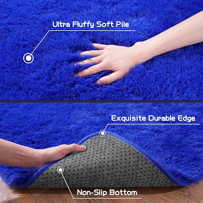 Pionblank Fluffy Small Rug for Bedroom 2x3 Feet, Shag Soft Area Rug for Bedside - Image 5