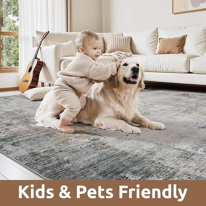 5 x 7 Area Rugs for Living Room, Machine Washable Non Slip Rug Ultra Soft Low - Image 5