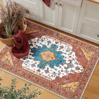 SERISSA Boho Rugs for Entryway, 2x3 Orange Entryway Rug Non-Slip Washable Small - Image 5