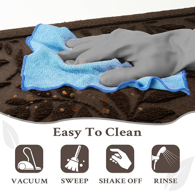 Coffee Brown Leaves Outdoor Indoor Entrance Door mat, Absorbent Durable Heavy - Image 7