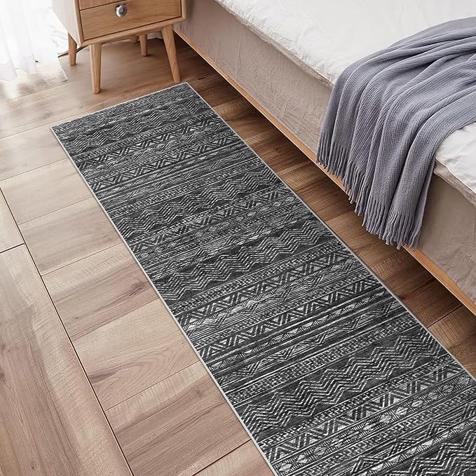 Washable Runner Rug 2'6''x14'Moroccan- Non Slip Hallway Rugs Rubber Backing - Image 4