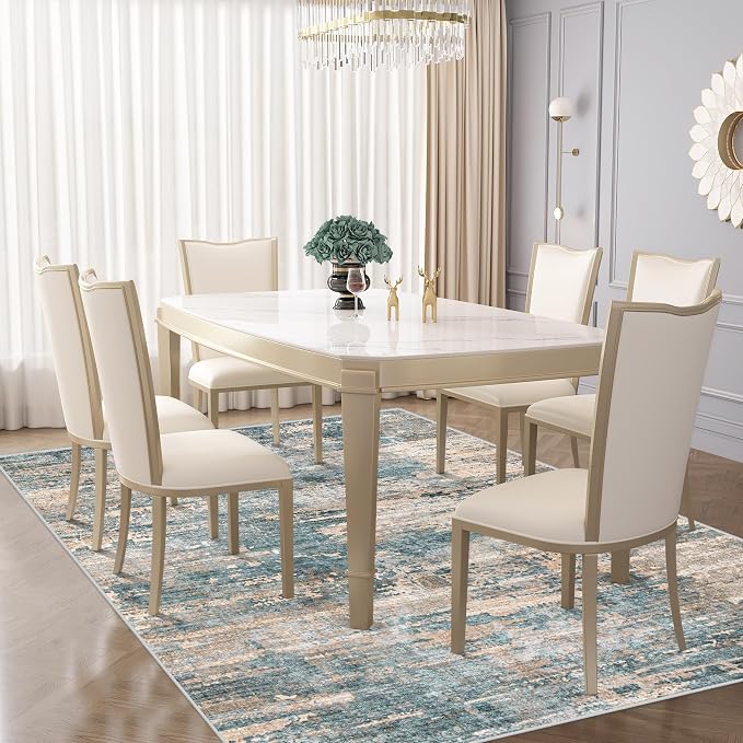 6x9 Area Rugs for Living Room, Washable Modern Abstract Large Area Rug Neutral - Image 5