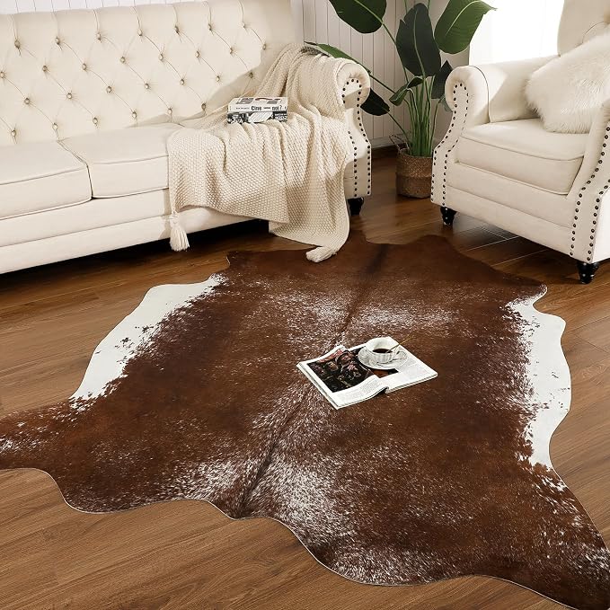 AROGAN Western Decor Faux Fur Cowhide Rug, Large Size Premium Animal Skin Cow - Image 2