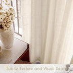Apricot Linen Curtain 96 inch Length 2 Panels Set Back Tab Light Filtering - Image 4