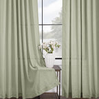 Linen Blend Sage Green Curtains 63 inch Length 2 Panels - Image 3