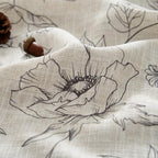 jinchan Linen Floral Curtains for Living Room 84 Inch Length Grey Flower - Image 4