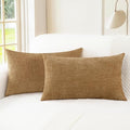CaliTime Throw Pillow Covers Decorative 12 X 20 Inches Pack of 2 Cozy Chenille by CaliTime