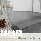 Lecloud Charcoal Grey Sheer Curtains 108 Inches Long 2 Pcs, Airy Light - Image 8