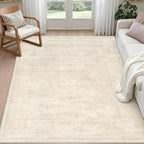 6x9 Area Rugs for Living Room: Vintage Boho Neutral Washable Rug Indoor Soft by Luxturiy