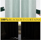 NICETOWN 100% Absolutely Blackout Linen Curtains - Image 4