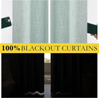 NICETOWN 100% Absolutely Blackout Linen Curtains - Image 3