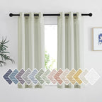NICETOWN Sage Green Sheer Curtains 48 inches Long, Grommet Linen Blend Semi by NICETOWN