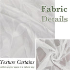 Lecloud Leia Jacquard Textured Ivory Semi Sheer Curtain 45 Inch Length - Image 8
