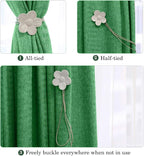 Lewondr Vintage Magnetic Curtain Tieback, 1 Pair Resin Flower Curtain Drapery - Image 2