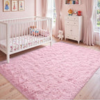 8x10 Ft Extra Large Pink Rugs for Living Room Girls, Shag Fluffy Area Rug for - Image 3