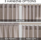 Brownish Grey Linen Curtains for Living Room Extra Long 126 Inches Long Back - Image 2