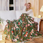 MSGKV Boho Throw Blanket for Couch 50"x60" Butterfly Floral 100% Cotton Blanket - Image 7