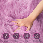 Ciicool Ultra Soft Faux Sheepskin Fur Rug Fluffy Chair Rug - Image 4