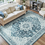 Lofus 8x10 Washable Area Rug, Vintage Floral Rugs - Image 2