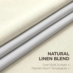Joydeco Pleated Curtains for Living Room Bedroom, Linen Drapes 90 inch Length 2 - Image 2
