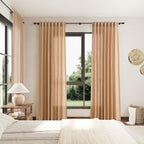 Nanspring Camel Linen Curtains 63 Inches Length 2 Panels Set - Image 7