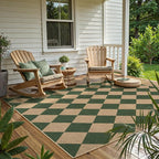 Lahome Colette Checkered Outdoor Rug 5x7, Washable Rug - Image 7