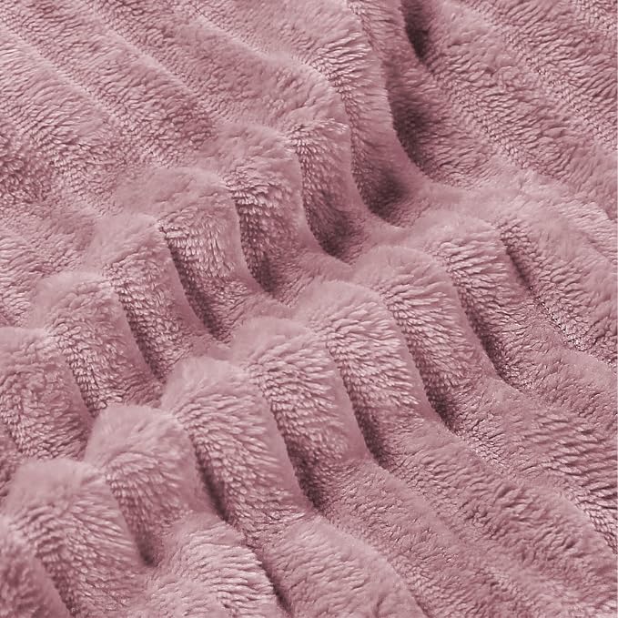 BEDELITE Fleece Blanket Twin Size – 3D Ribbed Jacquard Soft and Warm Decorative - Image 3
