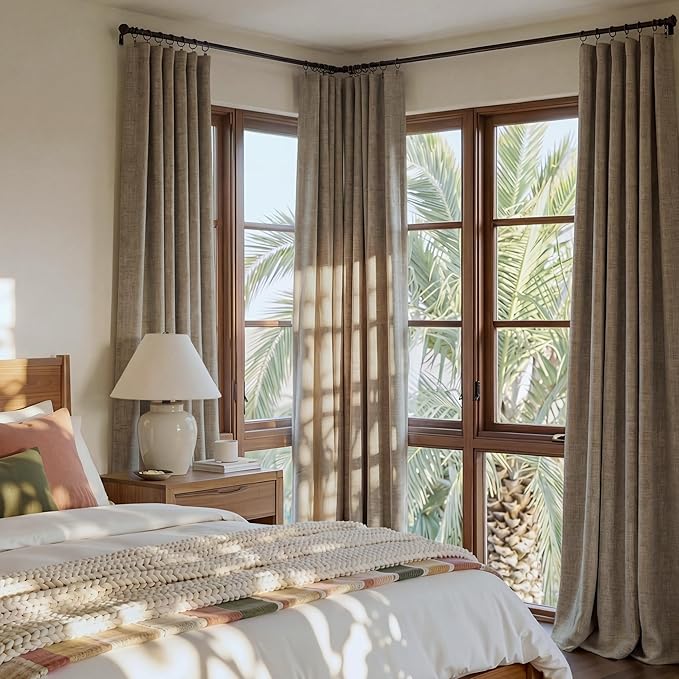 RYB HOME Polyester Textured 100% Blackout Curtains - Image 2