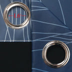 Estelar Textiler Navy Blue and Yellow Gradient Blackout Curtains - Image 7