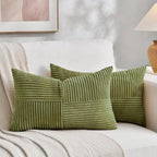 Fancy Homi 2 Packs Moss Green Lumbar Decorative Throw Pillow Covers 14x22 Inch by Fancy+Homi