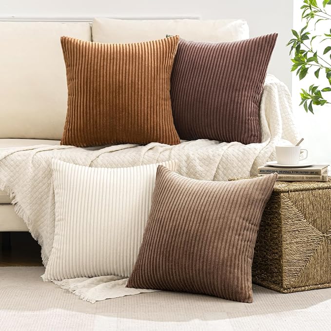 MIULEE Boho Farmhouse Throw Pillow Covers 18x18 Inch Set of 4 Rustic Mordern - Image 2