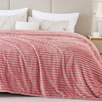 BEDELITE Fleece Blanket Queen Size – 3D Ribbed Jacquard Soft and Warm by BEDELITE