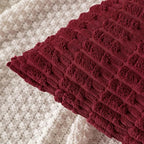 MIULEE Pack of 2 Burgundy Corduroy Decorative Pillow Covers 18x18 Inch Soft - Image 4